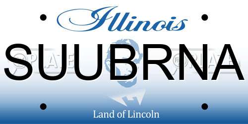 SUUBRNA Illinois License Plate