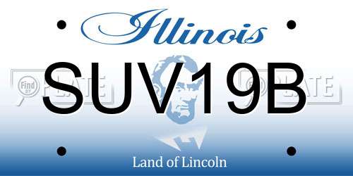 SUV19B Illinois License Plate