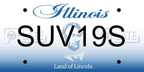 SUV19S Illinois License Plate