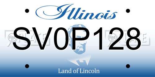 SV0P128 Illinois License Plate