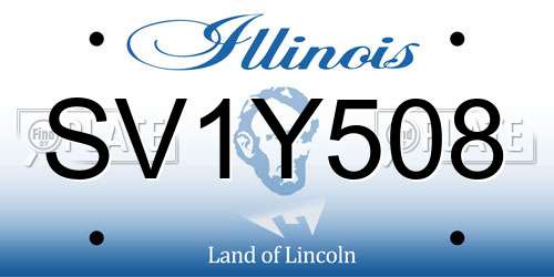 SV1Y508 Illinois License Plate