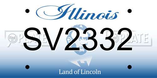 SV2332 Illinois License Plate