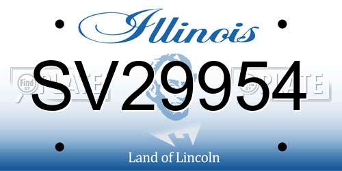 SV29954 Illinois License Plate