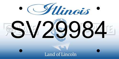 SV29984 Illinois License Plate