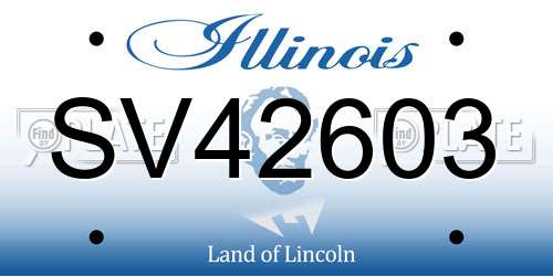 SV42603 Illinois License Plate