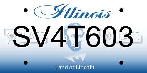 SV4T603 Illinois License Plate