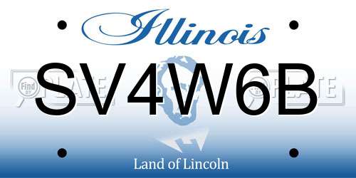 SV4W6B Illinois License Plate