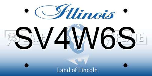 SV4W6S Illinois License Plate