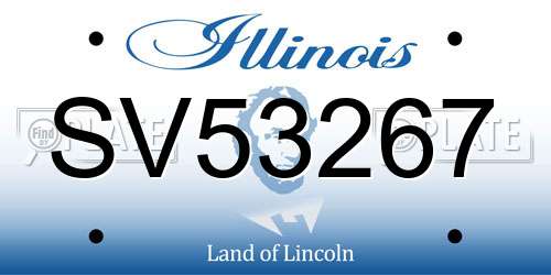 SV53267 Illinois License Plate