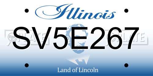 SV5E267 Illinois License Plate