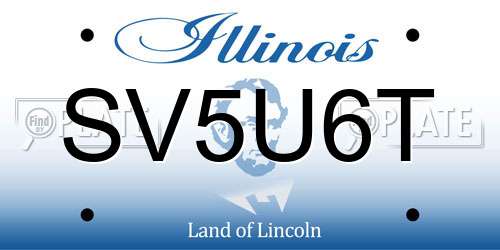 SV5U6T Illinois License Plate