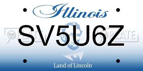 SV5U6Z Illinois License Plate