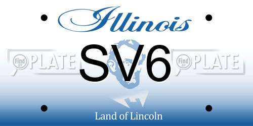 SV6 Illinois License Plate