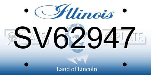 SV62947 Illinois License Plate