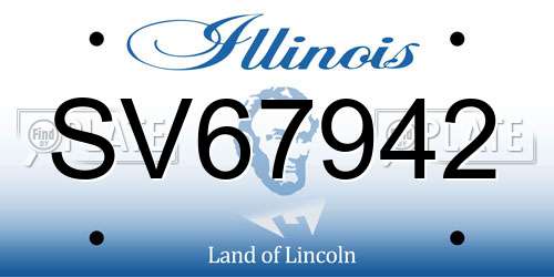 SV67942 Illinois License Plate