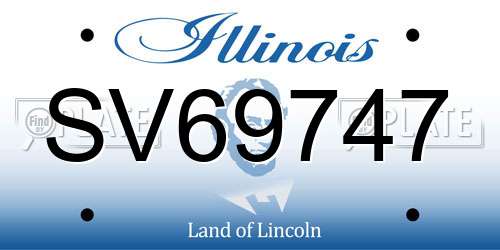 SV69747 Illinois License Plate