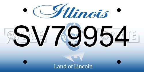 SV79954 Illinois License Plate