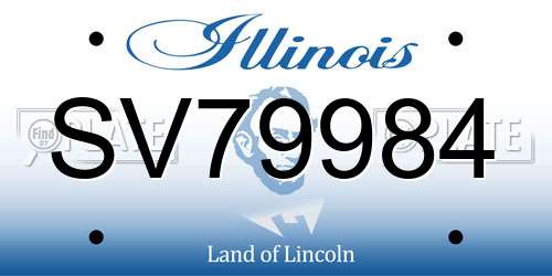 SV79984 Illinois License Plate