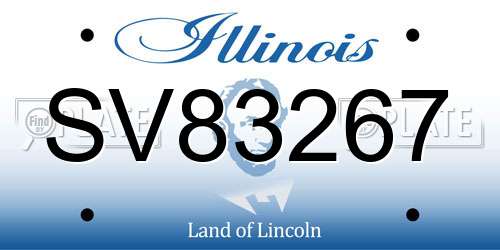 SV83267 Illinois License Plate