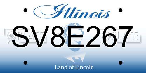 SV8E267 Illinois License Plate