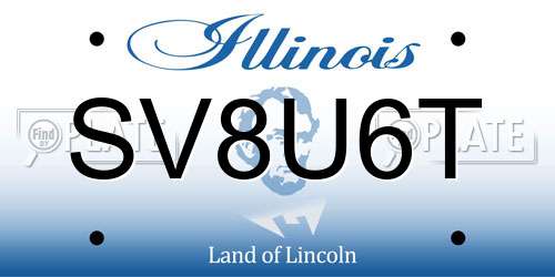 SV8U6T Illinois License Plate