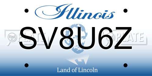 SV8U6Z Illinois License Plate