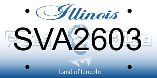 SVA2603 Illinois License Plate