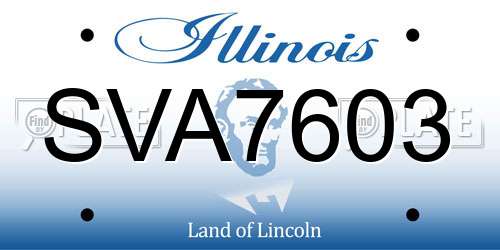 SVA7603 Illinois License Plate