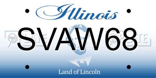 SVAW68 Illinois License Plate