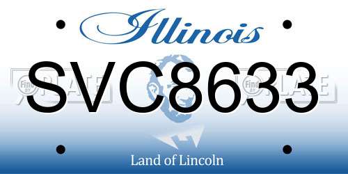 SVC8633 Illinois License Plate