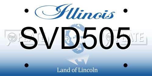 SVD505 Illinois License Plate