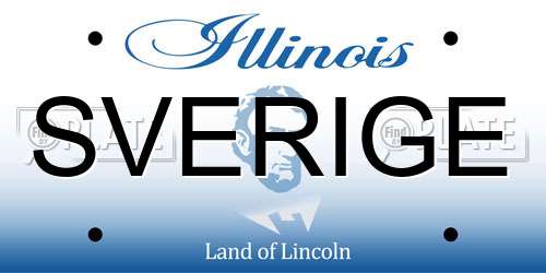 SVERIGE Illinois License Plate