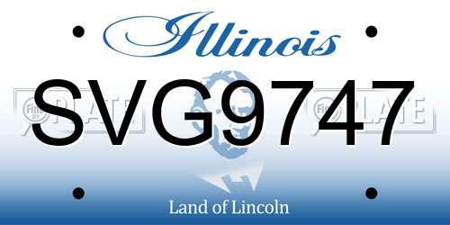 SVG9747 Illinois License Plate