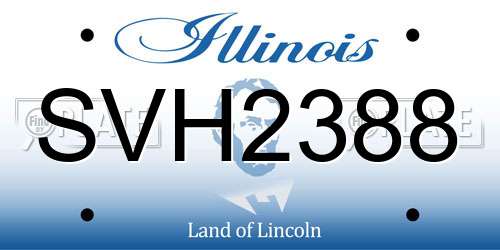 SVH2388 Illinois License Plate
