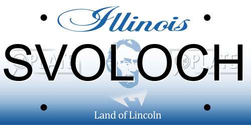 SVOLOCH Illinois License Plate