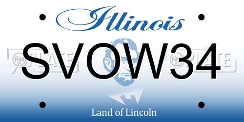 SVOW34 Illinois License Plate