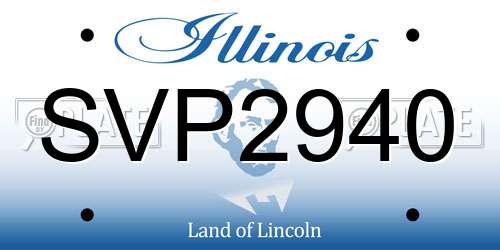 SVP2940 Illinois License Plate