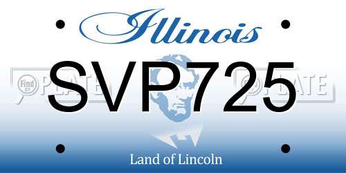 SVP725 Illinois License Plate