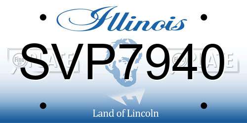 SVP7940 Illinois License Plate