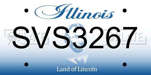 SVS3267 Illinois License Plate