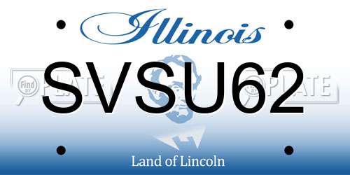 SVSU62 Illinois License Plate