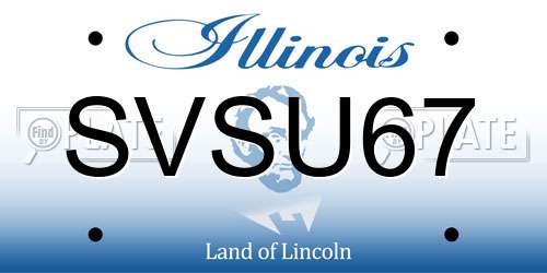 SVSU67 Illinois License Plate
