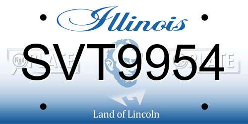 SVT9954 Illinois License Plate