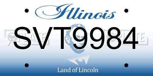 SVT9984 Illinois License Plate