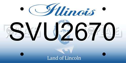 SVU2670 Illinois License Plate