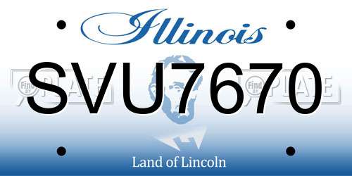 SVU7670 Illinois License Plate
