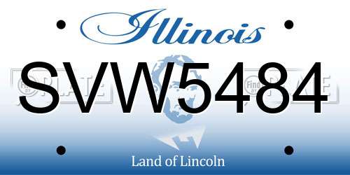 SVW5484 Illinois License Plate
