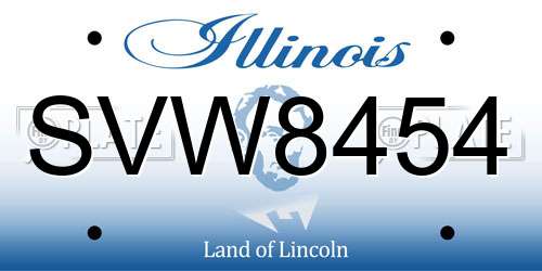 SVW8454 Illinois License Plate