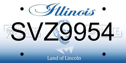 SVZ9954 Illinois License Plate