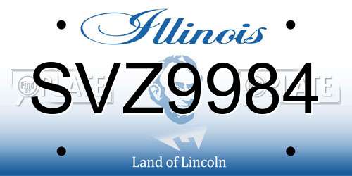 SVZ9984 Illinois License Plate